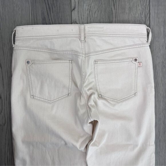 Pilcro Women Size 29 Cream Stripe Rainbow Cotton Slim Denim Boyfriend Jeans Boho - Picture 11 of 13